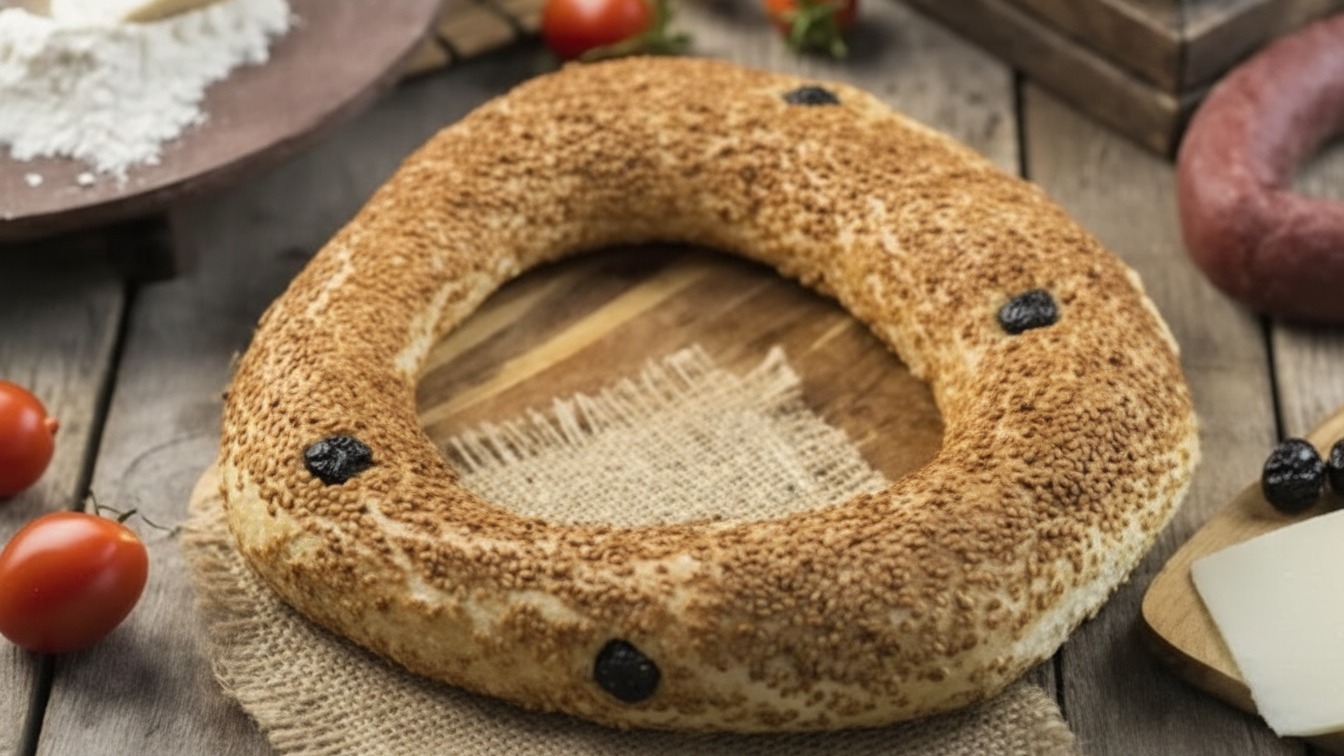 Simit Ekmek Zeytinli
